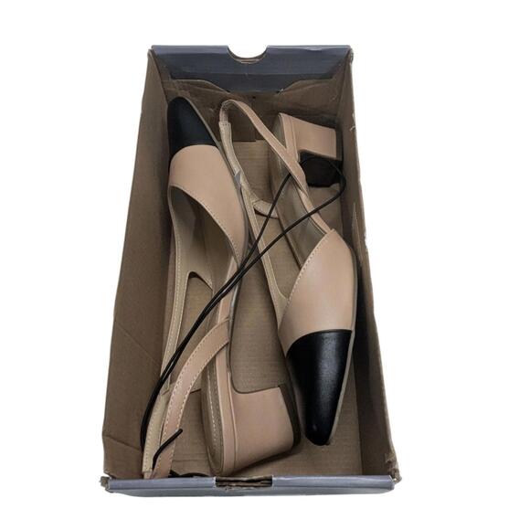 Liz Claiborne Black and Tan Slingback Women's Shoes - Picture 3 of 8